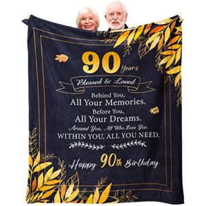 sbangtu 90th birthday gifts for women men, best gifts for 90 year old woman man, happy 90th birthday party decorations, 90th birthday gift ideas, 1933 90 birthday gifts throw blanket 60 x 50 inch