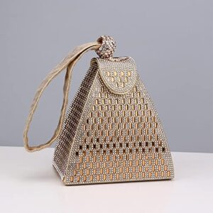 Simhoa Fashion Clutch Purse, Handbag, Evening Bag for Women, Tote for Cocktail Party Female Bridal, Aureate