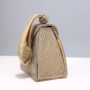 Simhoa Fashion Clutch Purse, Handbag, Evening Bag for Women, Tote for Cocktail Party Female Bridal, Aureate