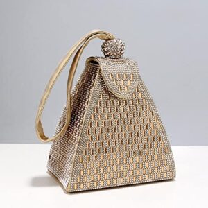 Simhoa Fashion Clutch Purse, Handbag, Evening Bag for Women, Tote for Cocktail Party Female Bridal, Aureate