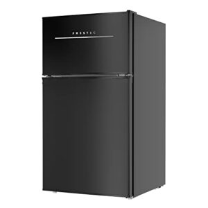 frestec 3.2 cu.ft mini fridge for bedroom, mini refrigerator with freezer, dorm fridge with freezer, 2 doors perfect for room and office, adjustable temperature(black)