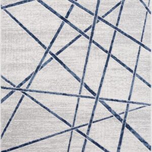 Abani Atlas 5'x8' Blue/Grey Area Rug, Criss Cross Design - Durable Non-Shedding - Easy to Clean