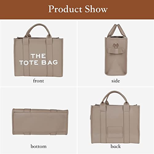 The Tote Bags for Women Large Travel Tote Bag Purse with Zipper PU Leather Tote Bag Top-Handle Shoulder Crossbody Bags Grey