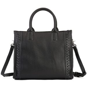 zhuoliang genuine leather handbags purses for women tote crossbody top handle bag leather satchel handbags for women ladies black