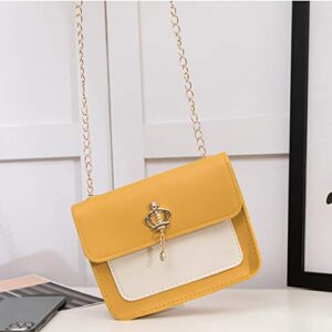 Crossbody Bags For Women Fashion Shoulder Tote Messenger Bag Women's Bags Casual Handbag Women Shoulder Bags Leather(Yellow,One Size)