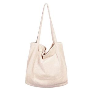 corduroy tote bag for women canvas shoulder casual handbags cute big capacity shopping bags
