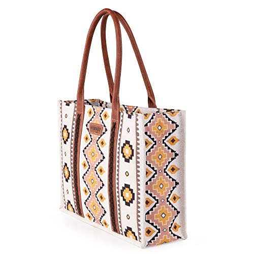 Wrangler Tote Bag for Women Western Shoulder Purses Boho Aztec Satchel Hobo Handbags, WG2202-8119CF