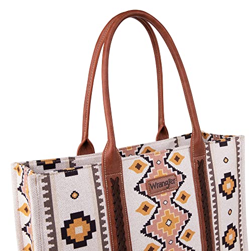 Wrangler Tote Bag for Women Western Shoulder Purses Boho Aztec Satchel Hobo Handbags, WG2202-8119CF