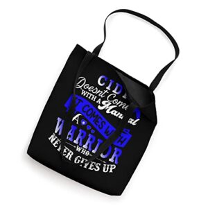 CIDP Awareness Warrior Support Blue Ribbon Tote Bag