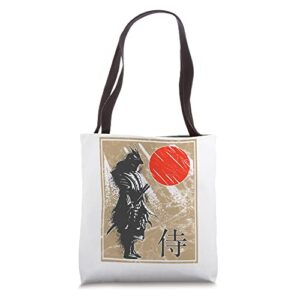 japanese warrior samurai tote bag