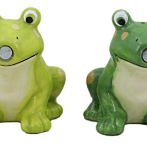 Set Of 1 Green Tree Frogs Toads Kissing Ceramic Salt And Pepper Shakers