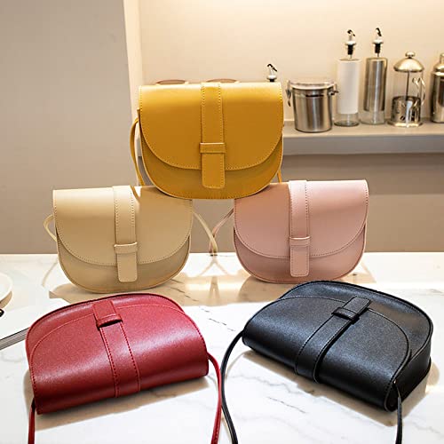 Leather Bags for Women Crossbody Purse Shoulder Bag Satchel Ladies Bag Casual Small Artificial Leather Shell Bag for Women, Black