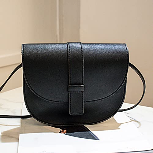 Leather Bags for Women Crossbody Purse Shoulder Bag Satchel Ladies Bag Casual Small Artificial Leather Shell Bag for Women, Black