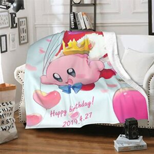 Cute Cartoon Gaming Throw Blanket Kawaii Anime Blanket Fuzzy Cozy Warm Flannel Fleece Blankets Gift for Kids and Adults Home Decor Manga Bedding Couch Living Room All Season 40"x50"