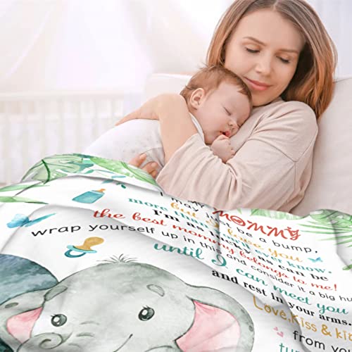 RAMEFLAO Mom to Be Gift Blanket, New Mother Gifts for Mom Only, Gender Reveal Gift Ideas, Pregnancy Gifts for First Time Moms, Best Gift for New Mom Mommy Parents Throw Blanket 60 ” x 50 “