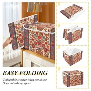 linqin Closet Storage Box with Lid Storage Containers for Towel Persian Carpet Tribal Texture Fabric Storage 12x12x16