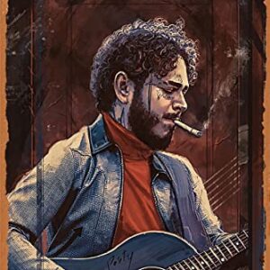 Post Malone Metal Poster Tin Sign Retro Vintage Metal Sign Wall Art Decor Plaque Signs 8x12 Inch