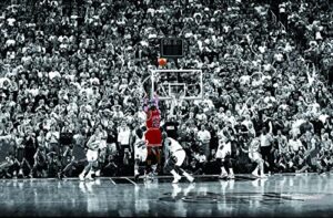 classic slam dunk michael jordan chicago bulls last shot 1998 (basketball) sports poster print – frameless gift matte poster 12 x 18 inch(30cm x 46cm)