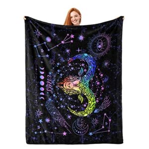 jasutot aries constellation blanket zodiac sign throw blanket astrology flannel throw blanket constellation gifts blanket for women men 50″x40″