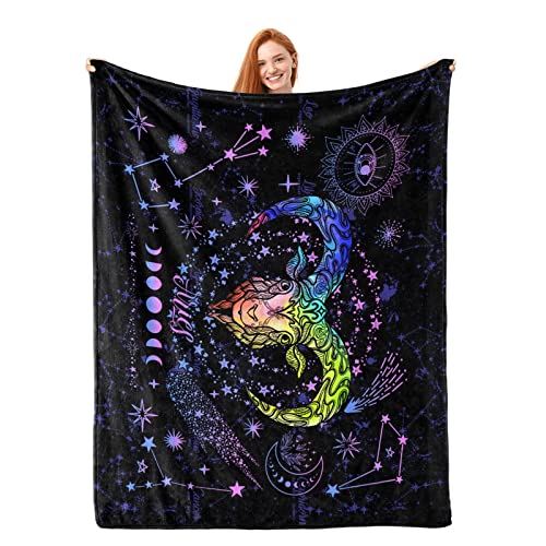 JASUTOT Aries Constellation Blanket Zodiac Sign Throw Blanket Astrology Flannel Throw Blanket Constellation Gifts Blanket for Women Men 50"X40"