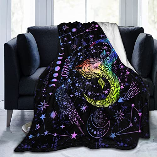 JASUTOT Aries Constellation Blanket Zodiac Sign Throw Blanket Astrology Flannel Throw Blanket Constellation Gifts Blanket for Women Men 50"X40"