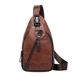 HPWRIU Women's Leather Bag New Women Chest Bag Waterproof Large Capacity Backpack Casual Womens Work Bag with Compartments