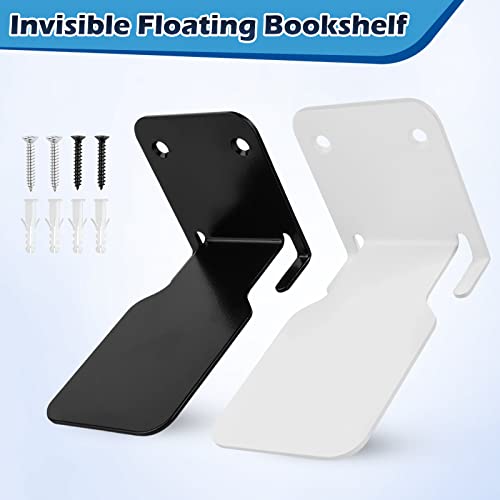 Milageto Invisible Floating Bookshelves,Floating Bookshelf for Wall,Heavy Duty Book Organizer,Rustproof Hanging Book Shelves,Wall Mounted Book Shelf