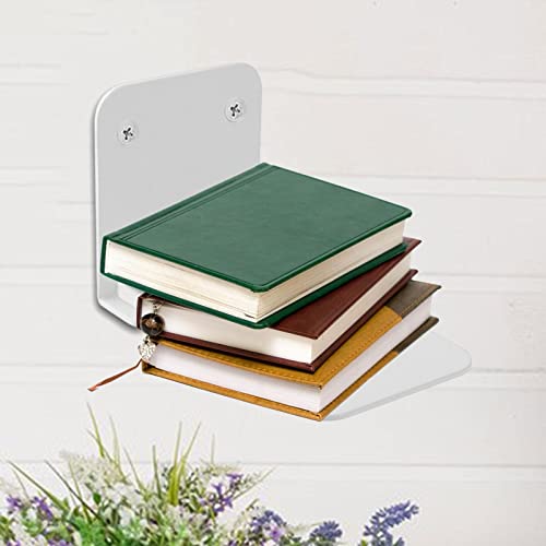 Milageto Invisible Floating Bookshelves,Floating Bookshelf for Wall,Heavy Duty Book Organizer,Rustproof Hanging Book Shelves,Wall Mounted Book Shelf