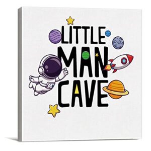 Outer Space Nursery Sign Wall Art Prints Canvas Painting Space Astronaut Little Man Cave Print Home Boys Bedroom Decor 8" x 8"