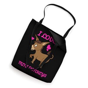 I Love Mini Donkeys Women And Girls Donkey Lover Tote Bag