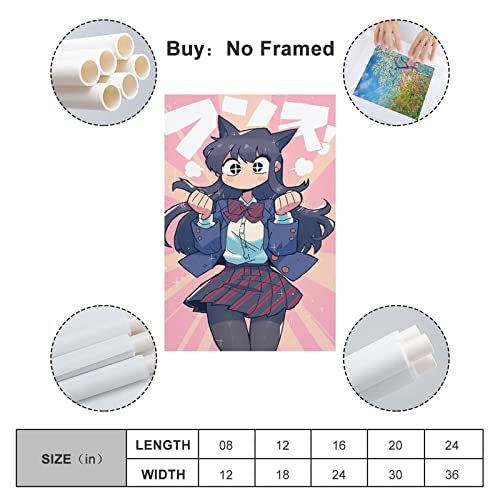 AZRASH Anime Komi Can't Communicate Poster Canvas Gifts Wall Art Posters Print Modern Bedroom Decor 12x18inch(30x45cm)