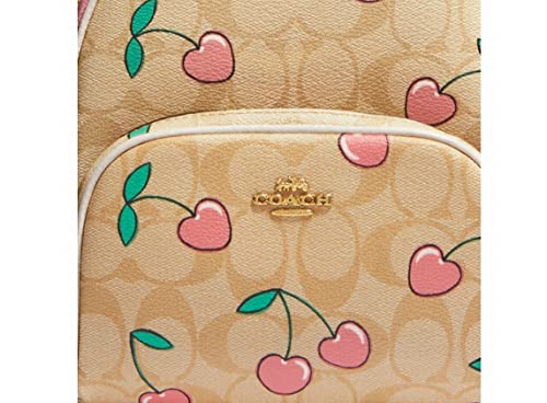 COACH Women's Mini Court Backpack (Cherry Signature - Light Khaki Multi), One Size