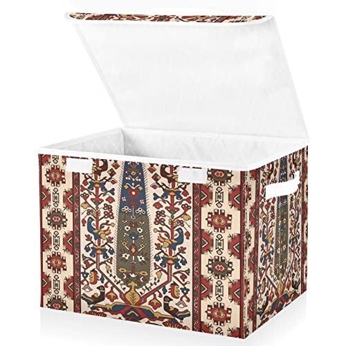 linqin Home Storage Bins Storage Containers for Fabric Tribal Pattern Towel Chests 12x12x16