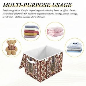 linqin Home Storage Bins Storage Containers for Fabric Tribal Pattern Towel Chests 12x12x16