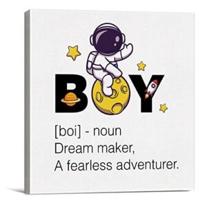 lameila inspirational space nursery sign wall art prints canvas painting space astronaut boy definition print home kids bedroom playroom decor 8″ x 8″