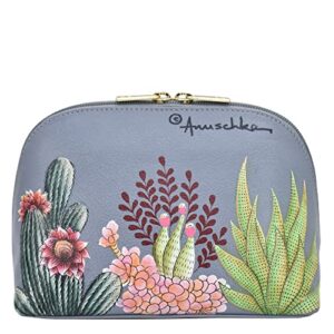Anuschka Women’s Hand Painted Genuine Leather Large Cosmetic Pouch - Desert Garden