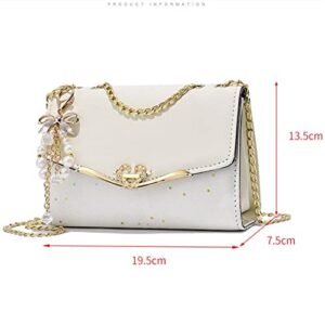 Crossbody Shoulder Square Bags for Women Glittering Stars Purse PU Leather Handbag Satchels Tote Bag with Metal Chain Strap