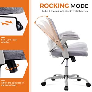 Office Chair, Home Office Chair Desk Chairs with Wheels, Ergonomic Office Chair Height Adjustable Computer Chair Mesh Office Chair Flip Up Arms,Swivel Rolling Chair Lumbar Support, Rock and Lock