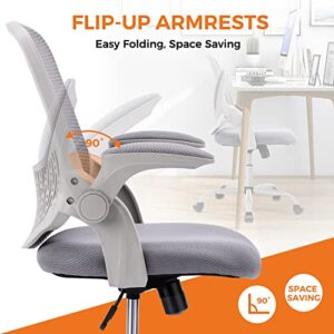 Office Chair, Home Office Chair Desk Chairs with Wheels, Ergonomic Office Chair Height Adjustable Computer Chair Mesh Office Chair Flip Up Arms,Swivel Rolling Chair Lumbar Support, Rock and Lock