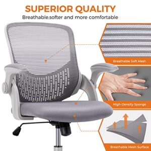 Office Chair, Home Office Chair Desk Chairs with Wheels, Ergonomic Office Chair Height Adjustable Computer Chair Mesh Office Chair Flip Up Arms,Swivel Rolling Chair Lumbar Support, Rock and Lock