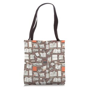 library book lovers literacy ideas reading themed brown tote bag
