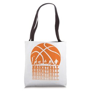 basketball january february april march basketball vintage tote bag