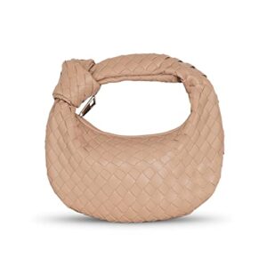 BOYIDAI Woven Bag Women Leather Tote Bag Lady Crossbody Hobo PU Handbag (Color : Khaki)