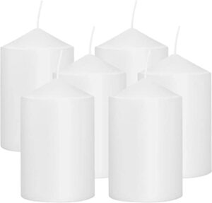 white pillar candles – 6 pack | 3×6” pillar candles for lantern home décor, kitchen decoration, fireplace, wedding aesthetic, centerpiece | non scented decorative pillar candles