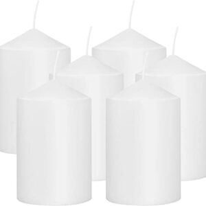 White Pillar Candles - 6 Pack | 3x6” Pillar Candles for Lantern Home Décor, Kitchen Decoration, Fireplace, Wedding Aesthetic, Centerpiece | Non Scented Decorative Pillar Candles