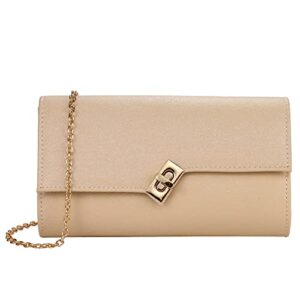 zhanni clutch purses for women elegant evening bag handbag wedding clutch (gold)