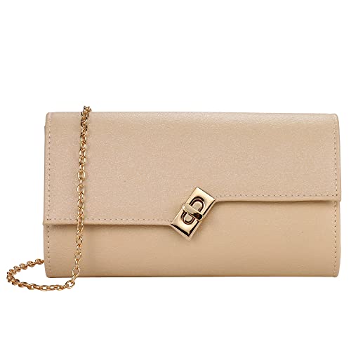 ZHANNI Clutch Purses for Women Elegant Evening Bag Handbag Wedding Clutch (Gold)