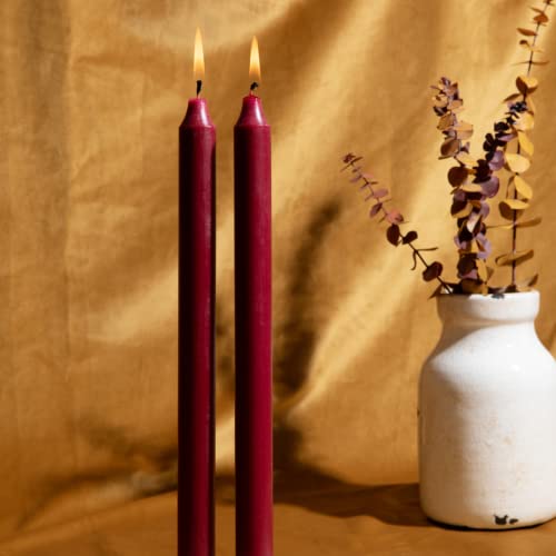 Anacua House | Assorted Colored Taper Candles | Premium 12in Stick Candle | Thin | Solid Color | 6 Pack | Meadow- Sage, Harvest Gold, and White