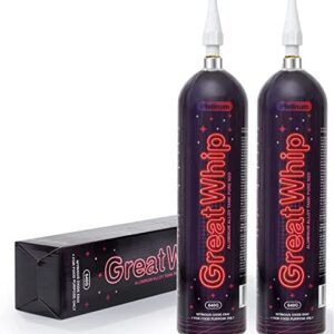 GreatWhip 640g Whipped Cream Chargers Aluminum Construction 6 Cylinders Lightest Whip Cream Tank Cartridge (1 Box)