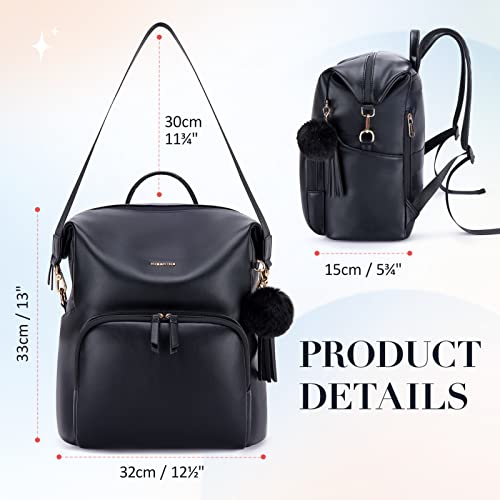 Missnine Backpack Purse for Women Fashion Leather Backpack for School Travel Large Ladies Shoulder Bags with Tassel